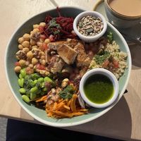 Delicious food every time! In the photo is the Buddha bowl with Kat's secret recipe Tofu!   at Plant by Kat's Kitchen in Keswick