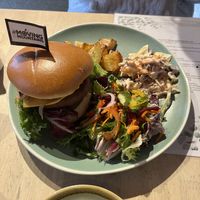 Cheeze and Onion Burger which was absolutely smashing!   at Plant by Kat's Kitchen in Keswick