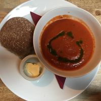 Tomato and basil soup  at Plant by Kat's Kitchen in Keswick