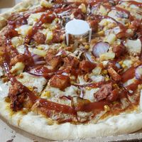 BBQ "chicken" pizza at Veggie Supreme in Wolverhampton