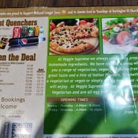 back of the menu at Veggie Supreme in Wolverhampton
