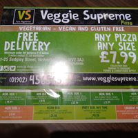 Menu 1 at Veggie Supreme in Wolverhampton
