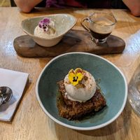 Sticky toffee pudding and an affogato at The Allotment in Manchester