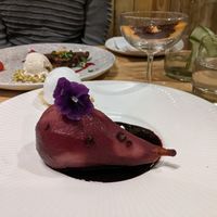 Mulled-wine poached pear at The Allotment in Manchester