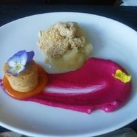 Beautiful apple dessert at The Allotment in Manchester