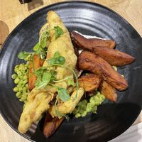 Fish and chips  at The Allotment in Manchester