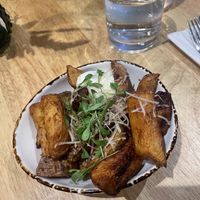 Garlic and truffle hand cut chips  at The Allotment in Manchester