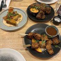 satay tofu, butternut squash, and cauliflower wings (plus some un-pictured broccoli and san marzano tomatoes)  at The Allotment in Manchester