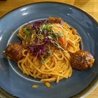 Spaghetti & Vegan Meat Balls. Absolutely Amazing! at The Allotment in Manchester