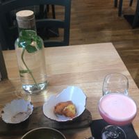 Tasty soup and amazing pink lady cocktail  at The Allotment in Manchester