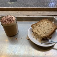 Vegan cappucino and vegan cake  at PUR etc - Grand Rue in Strasbourg