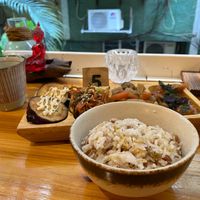multigrain rice with Japanese-style sides at Chakra Space in Macau