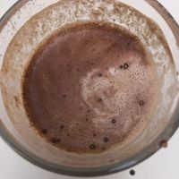 Peanut, banana, chocolate latte at Joy Healthyfood in Montpellier