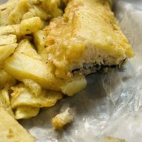 Inside fish  at The Veggie Chippy in Birmingham