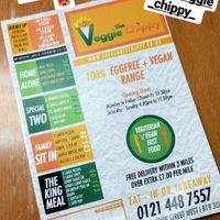 menu at The Veggie Chippy in Birmingham