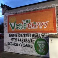 Nice mural on the wall outside.  at The Veggie Chippy in Birmingham