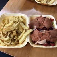 Kebab and chips. The diner style one was excellent.  at The Veggie Chippy in Birmingham