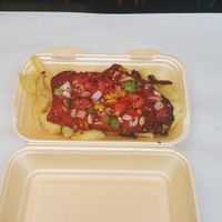 Masala Vicken and chips at The Veggie Chippy in Birmingham