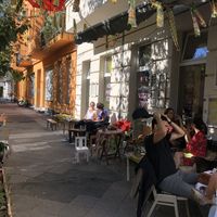 Outdoor sidewalk seating at Ataya Cafe  at ATAYA in Berlin