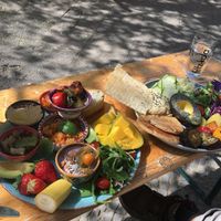 Hummus plate and breakfast plate at ATAYA in Berlin