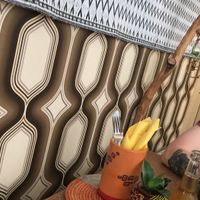 Loved this wallpaper 🥰 and beautiful fabrics on the walls and chairs too.  at ATAYA in Berlin