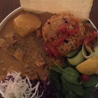 Peanut stew and spicy rice  at ATAYA in Berlin