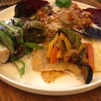 Amazing Lasagna and antipasti plate . The lasagna it’s with aubergine and ragù.  at ATAYA in Berlin