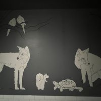 Bathroom art  at Modern Love in Brooklyn