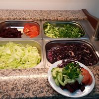 The buffet also includes a selection of salads. at Butterfly in Basel