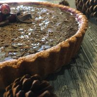 One of The Pureganic Cafe's incredible tarts. Gluten free, dairy free, sugar free chocolate cranberry. at The Pureganic Cafe in Harrison