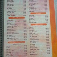 menu at Kalinga in Mumbai