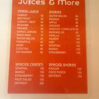Menu at Juices & More in Mumbai
