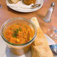 lentil curry + bread  at Mezzo  in Hannover