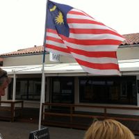 The Malaisian flag outside you can't miss it  at Le KL in Biscarrosse Plage