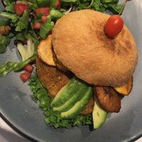 Hamburguesa de lentejas  at Garabatos in Mexico City