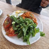 Vegetarian waffles at The Grand Howl in East London