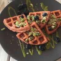 You can ask for vegan Waffles  at Verde Amor in Naucalpan De Juarez