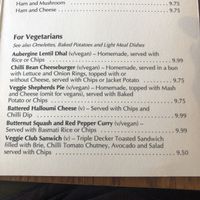 Clearly marked vegan options at The Watch House in New Quay