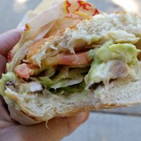 Sometimes I'm a Vegetarian (staff suggested subbing avocado for non-vegan pesto) at Ike's in Davis