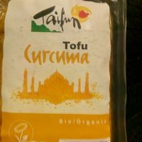 Tofu with turmeric powder at Organic Shop in Crete
