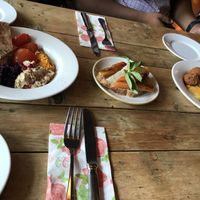Mediterranean mezze plates and tomato pesto ciabatta at The Cosy Club in Bath