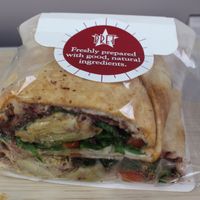 Grilled artichokes & olive tepenade flat bread at Pret a Manger - Broadwick St in London