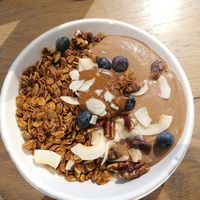 Chocolate, fruits, almond butter and oats at Pret a Manger - Broadwick St in London