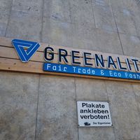 front/sign on wall at Greenality in Hannover