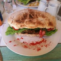 A rather huge sandwich at Bum Kaldi in San Pedro De Atacama