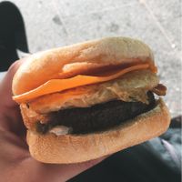 Sausage and egg breakfast muffin at Lord of the Fries in Haymarket