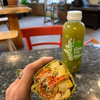 Pre-Wrapped Cold Bar Coconut and Tofu Wrap. Good, but dry! at New Morning Natural and Organic in Woodbury