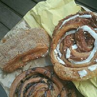 3 out of 5 of the vegan selection at Det Rene Brød - Kronprinsessegade in Copenhagen