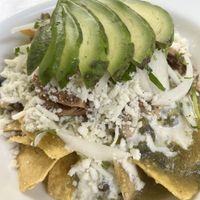 Chilaquiles with jackfruit & avocado   at Sirena Morena in Cancun