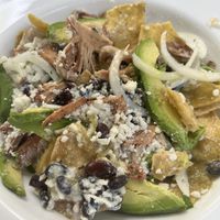 Chilaquiles with jackfruit & avocado   at Sirena Morena in Cancun